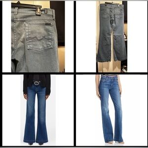 Vintage 7 For All Mankind Ginger Low-Rise Wide Leg Jeans $248MSRP